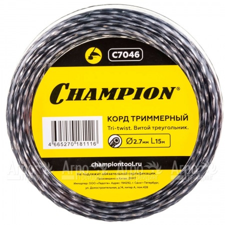 Корд триммерный Champion Tri-twist 2.7мм, 15м (витой треугольник)  в Красноярске