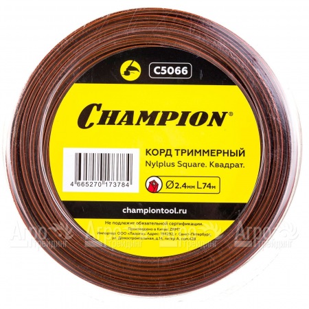 Корд триммерный Champion Nylplus Square 2.4мм, 74м (квадрат)+нож  в Красноярске