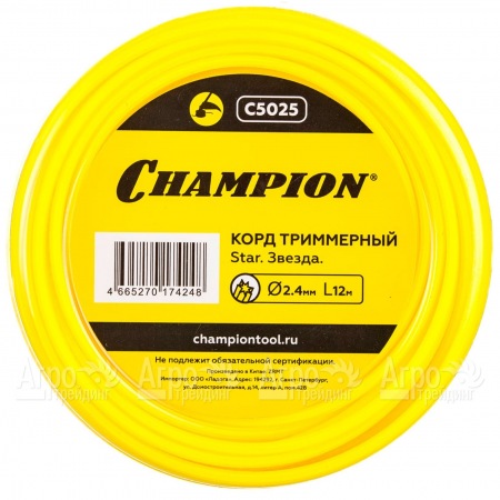 Корд триммерный Champion Star 2.4мм, 12м (звезда) в Красноярске