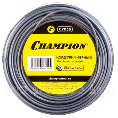 Корд триммерный Champion Aluminium 3.0мм, 28м (круглый)  в Красноярске