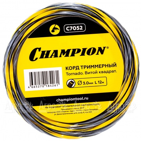 Корд триммерный Champion Tornado 3.0мм, 12м (витой квадрат)  в Красноярске