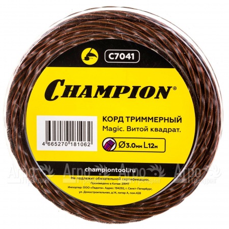 Корд триммерный Champion Magic 3мм, 12м (витой квадрат)  в Красноярске