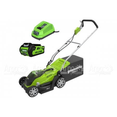 Газонокосилка аккумуляторная GreenWorks G-Max G40LM35K2 40V 35 см в Красноярске