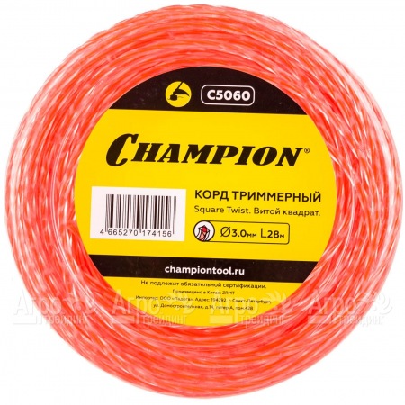 Корд триммерный Champion Square Twist Duo 3.0мм, 28м (витой квадрат)  в Красноярске