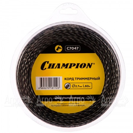 Корд триммерный Champion Tri-twist 2.7мм, 60м (витой треугольник)+нож  в Красноярске