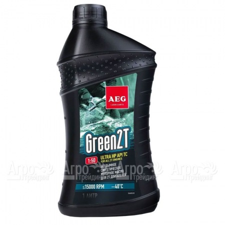 Масло синтетическое AEG Green HP 2T Motor Oil API TC 1 л для 2-х тактных двигателей  в Красноярске