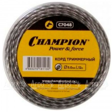 Корд триммерный Champion Tri-twist 3.0мм, 12м (витой треугольник)  в Красноярске